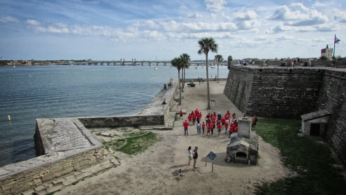Between 1842 and 1844, the Americans filled the fourth side of the moat in order to construct a water battery. This addition provided an extra layer of defense from heavy guns mounted aboard enemy ships, as well as a firing position for larger caliber American guns developed during the nineteenth century.
